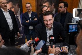 Jordan Bardella signs copies of his book Ce que veulent les Français - Nice