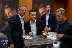 Jordan Bardella signs copies of his book Ce que veulent les Français - Nice