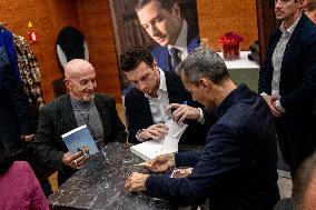 Jordan Bardella signs copies of his book Ce que veulent les Français - Nice