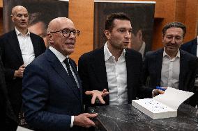 Jordan Bardella signs copies of his book Ce que veulent les Français - Nice