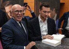 Jordan Bardella signs copies of his book Ce que veulent les Français - Nice