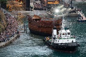 16th Century Basque Whaler Replica Launching- Pasaia