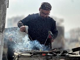 Gaza Man Rebuilds Bombed Bakery - Gaza Strip
