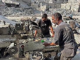 Gaza Man Rebuilds Bombed Bakery - Gaza Strip