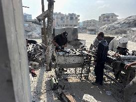 Gaza Man Rebuilds Bombed Bakery - Gaza Strip