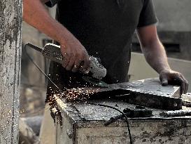 Gaza Man Rebuilds Bombed Bakery - Gaza Strip