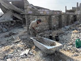 Gaza Man Rebuilds Bombed Bakery - Gaza Strip