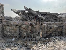 Gaza Man Rebuilds Bombed Bakery - Gaza Strip