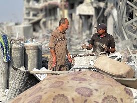 Gaza Man Rebuilds Bombed Bakery - Gaza Strip