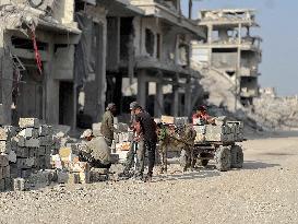 Gaza Man Rebuilds Bombed Bakery - Gaza Strip