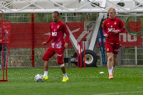 AS Monaco Training and Press Conference - La Turbie
