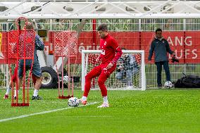 AS Monaco Training and Press Conference - La Turbie