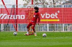 AS Monaco Training and Press Conference - La Turbie