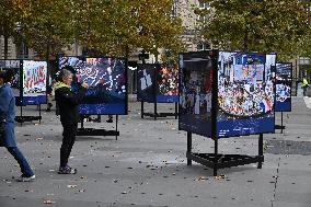 Dix ans apres les attentats du 13 Novembre, les Parisiens se recueillent place de la Republique.