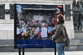 Dix ans apres les attentats du 13 Novembre, les Parisiens se recueillent place de la Republique.