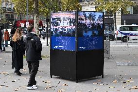 Dix ans apres les attentats du 13 Novembre, les Parisiens se recueillent place de la Republique.