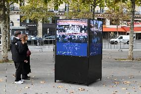 Dix ans apres les attentats du 13 Novembre, les Parisiens se recueillent place de la Republique.