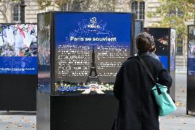 Dix ans apres les attentats du 13 Novembre, les Parisiens se recueillent place de la Republique.