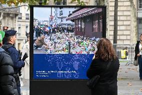 Dix ans apres les attentats du 13 Novembre, les Parisiens se recueillent place de la Republique.