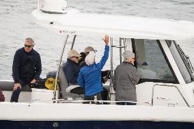 King Juan Carlos Participates In The Second Day Of Sanxenxo Regattas - Spain