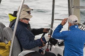 King Juan Carlos Participates In The Second Day Of Sanxenxo Regattas - Spain