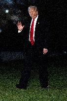 US President Donald J. Trump returns to the White House