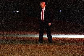 US President Donald J. Trump returns to the White House