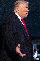 US President Donald J. Trump returns to the White House