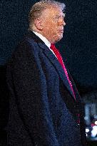 US President Donald J. Trump returns to the White House