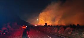 Large Fire in Tongariro National Park - New Zealand