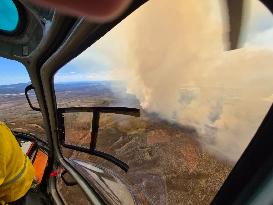 Large Fire in Tongariro National Park - New Zealand