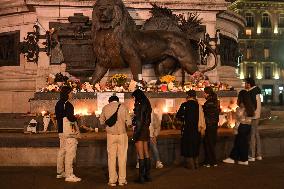 Tribute to November 13 at Republique Square - Paris