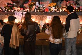Tribute to November 13 at Republique Square - Paris