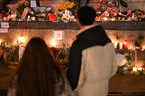 Tribute to November 13 at Republique Square - Paris
