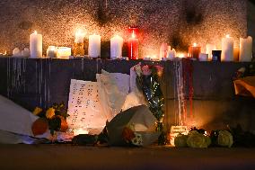 Tribute to November 13 at Republique Square - Paris
