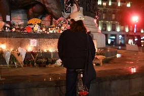 Tribute to November 13 at Republique Square - Paris