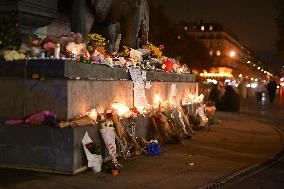 Tribute to November 13 at Republique Square - Paris