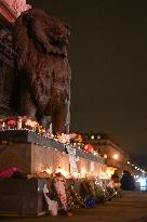 Tribute to November 13 at Republique Square - Paris