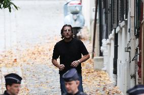 Pierre and Jean Sarkozy Near Their Father's Residence - Paris