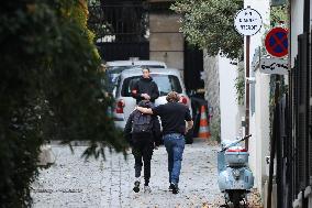 Pierre and Jean Sarkozy Near Their Father's Residence - Paris