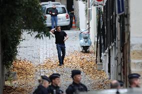 Pierre and Jean Sarkozy Near Their Father's Residence - Paris