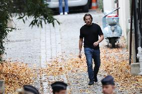 Pierre and Jean Sarkozy Near Their Father's Residence - Paris