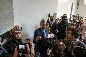 United States House Minority Leader Hakeem Jeffries speaks to press after a press conference on the 41st day of the Democrat Shu