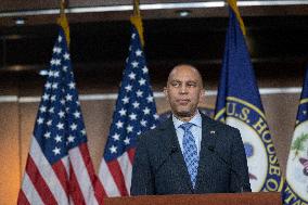 United States House Minority Leader Hakeem Jeffries hosts a press conference on the 41st day of the Democrat Shutdown