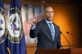 United States House Minority Leader Hakeem Jeffries hosts a press conference on the 41st day of the Democrat Shutdown