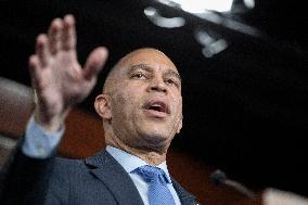 United States House Minority Leader Hakeem Jeffries hosts a press conference on the 41st day of the Democrat Shutdown