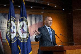 United States House Minority Leader Hakeem Jeffries hosts a press conference on the 41st day of the Democrat Shutdown