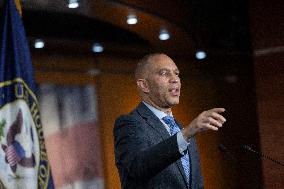 United States House Minority Leader Hakeem Jeffries hosts a press conference on the 41st day of the Democrat Shutdown