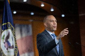 United States House Minority Leader Hakeem Jeffries hosts a press conference on the 41st day of the Democrat Shutdown