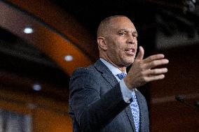 United States House Minority Leader Hakeem Jeffries hosts a press conference on the 41st day of the Democrat Shutdown
